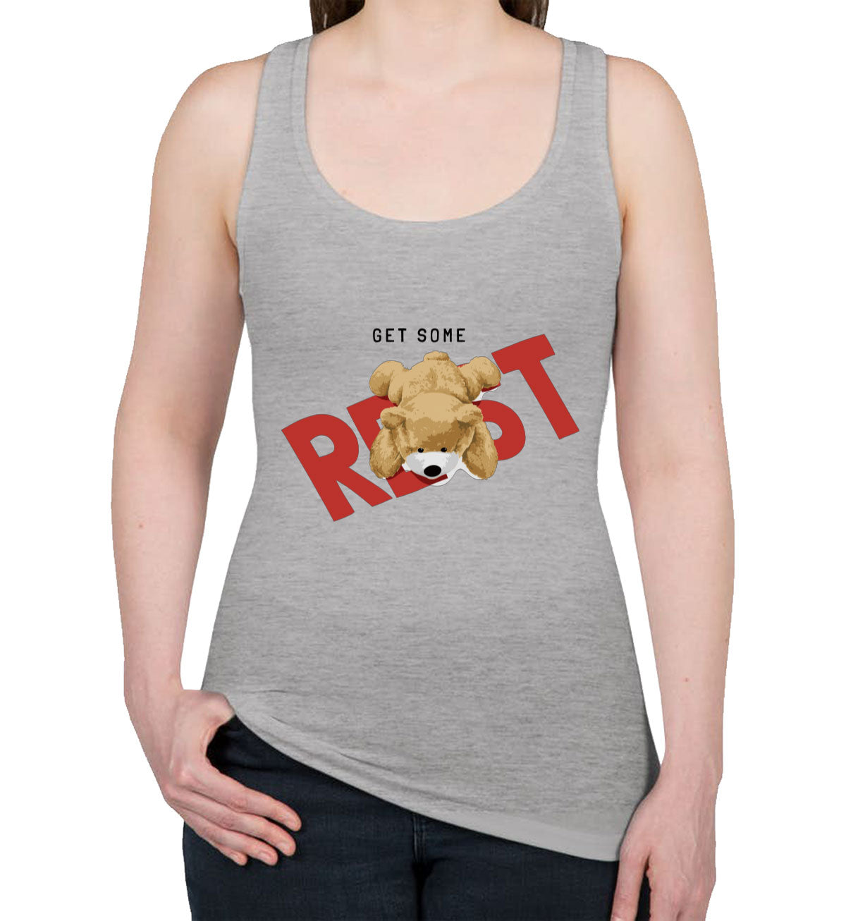 Teddy Bear Get Some Rest Women's Racerback Tank Top