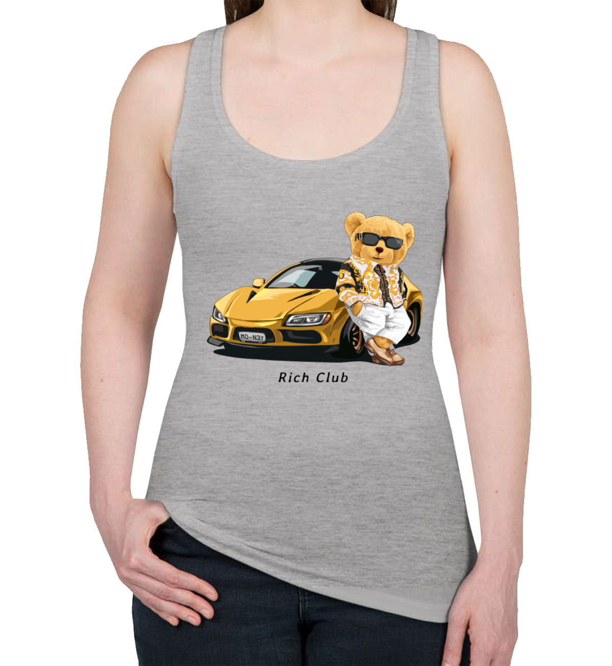 Teddy Bear Rich Club Women's Racerback Tank Top