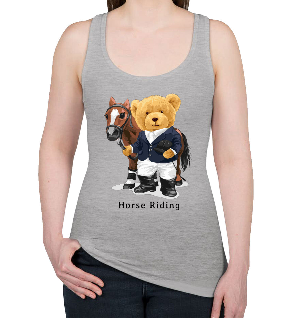 Teddy Bear Riding Women's Racerback Tank Top