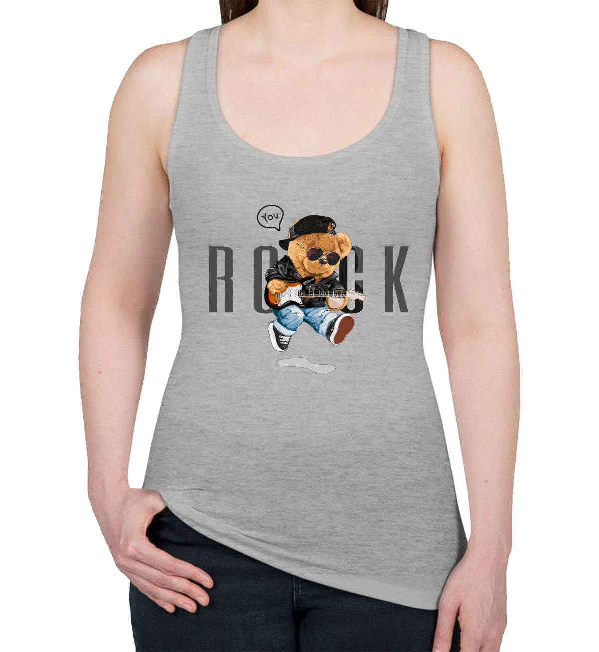 Teddy Bear Rock Women's Racerback Tank Top