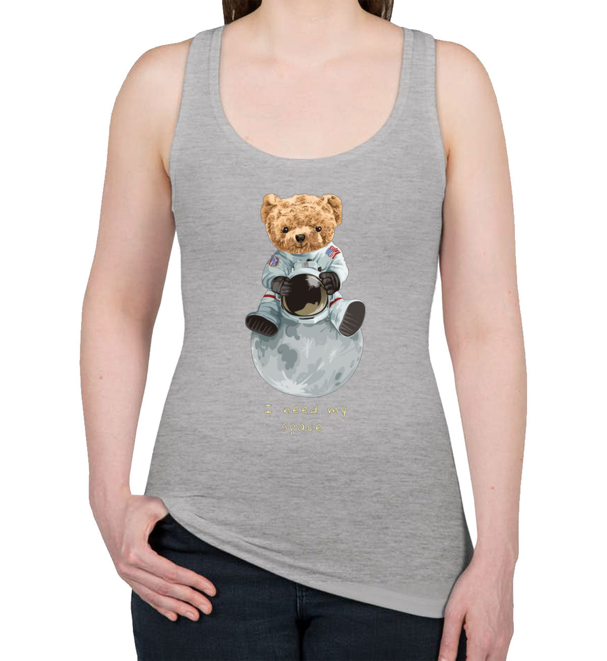 Teddy Bear Astronaut Women's Racerback Tank Top