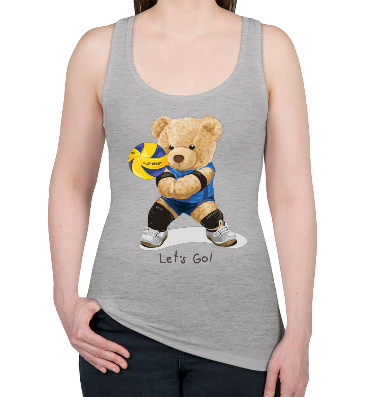 Teddy Bear Volleyball Women's Racerback Tank Top