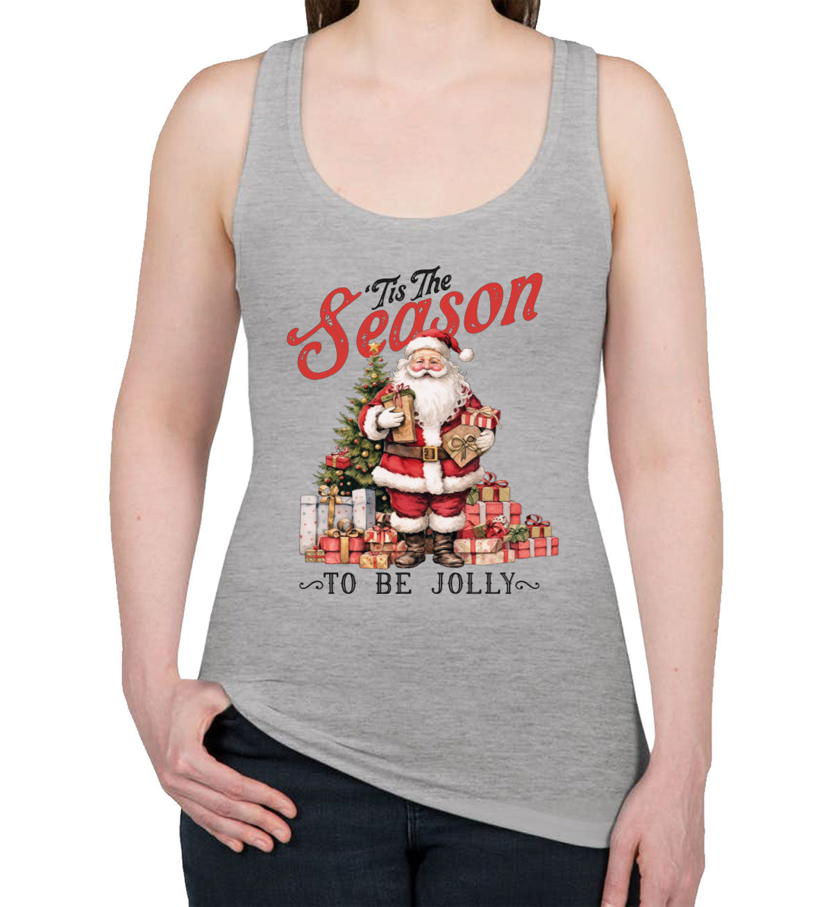 Tis The Season To Be Jolly Christmas Women's Racerback Tank Top