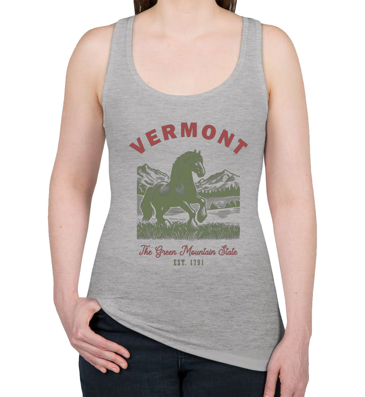 Vermont State Vintage Women's Racerback Tank Top