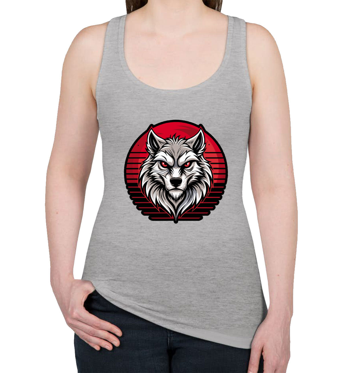 Wolf Head Women's Racerback Tank Top