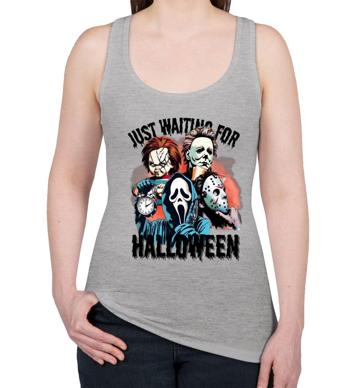 Just Waiting For Halloween Women's Racerback Tank Top
