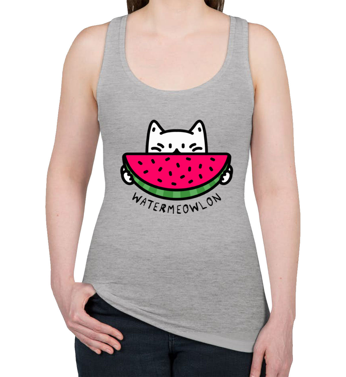 Watermeow Cat Women's Racerback Tank Top