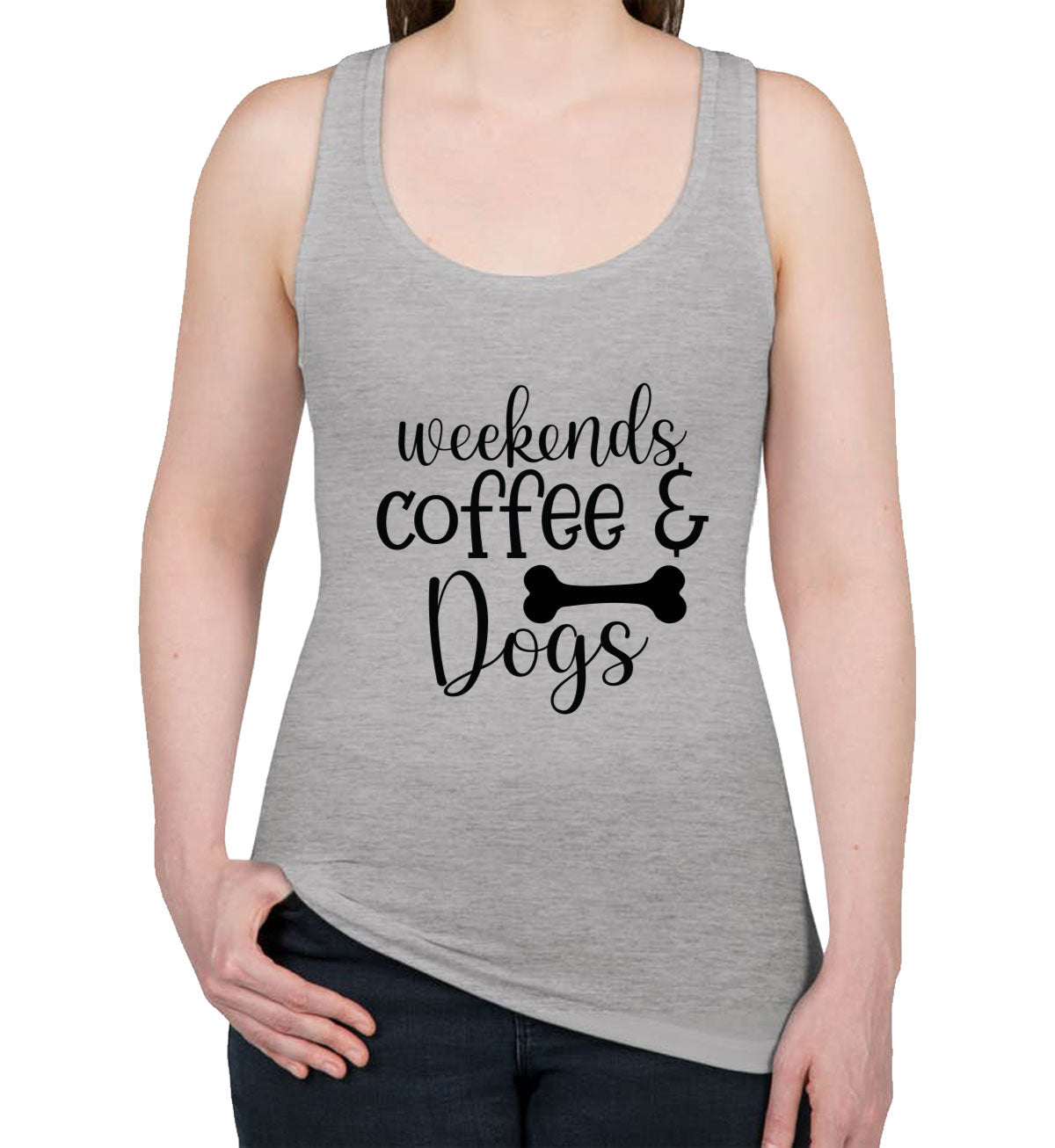 Weekend Coffee And Dogs Women's Racerback Tank Top