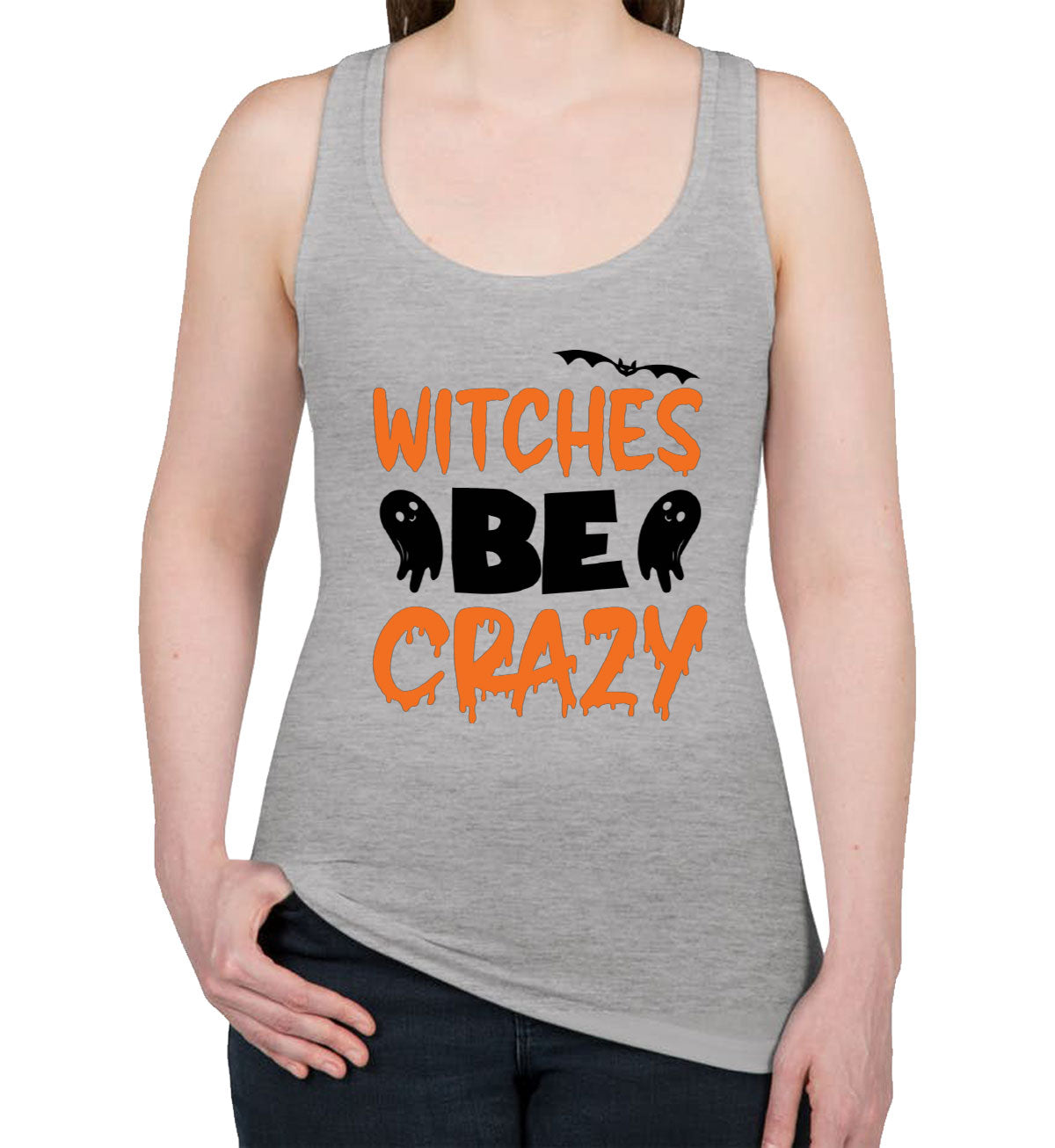 Witches Be Crazy Halloween Women's Racerback Tank Top