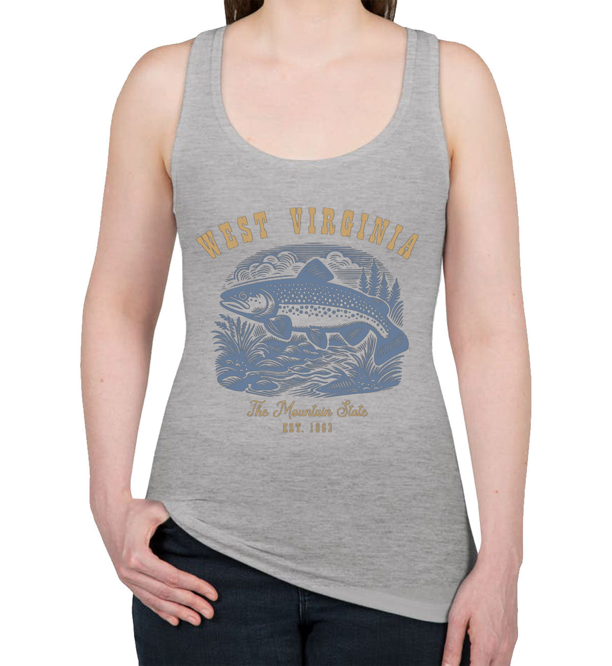 West Virginia State Vintage Women's Racerback Tank Top