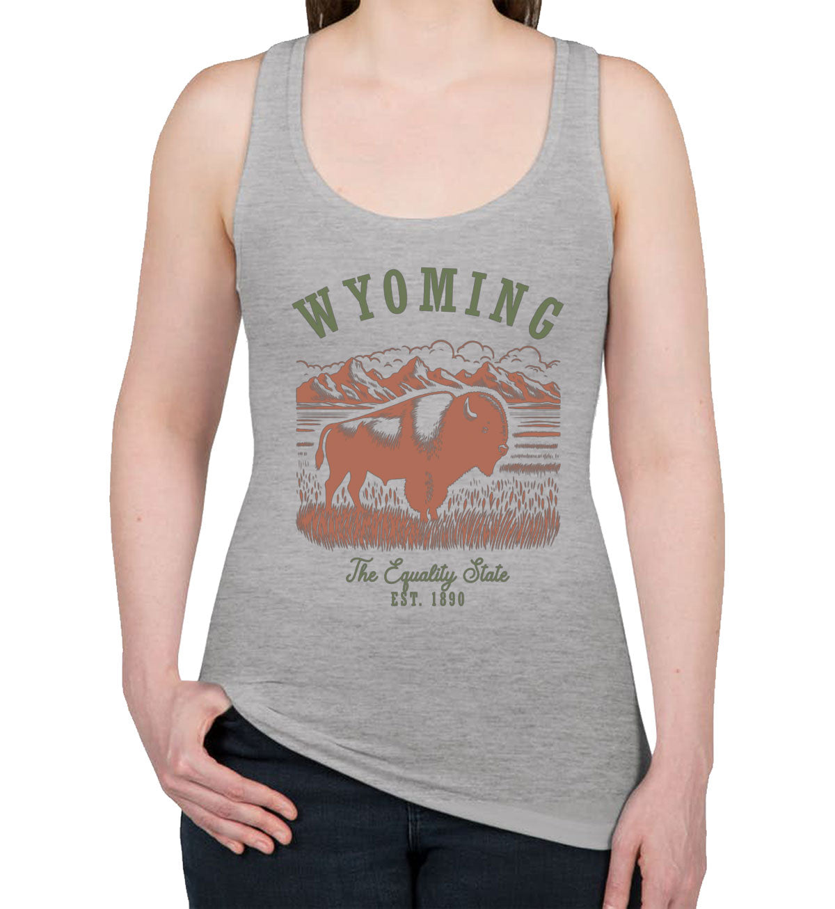Wyoming State Vintage Women's Racerback Tank Top