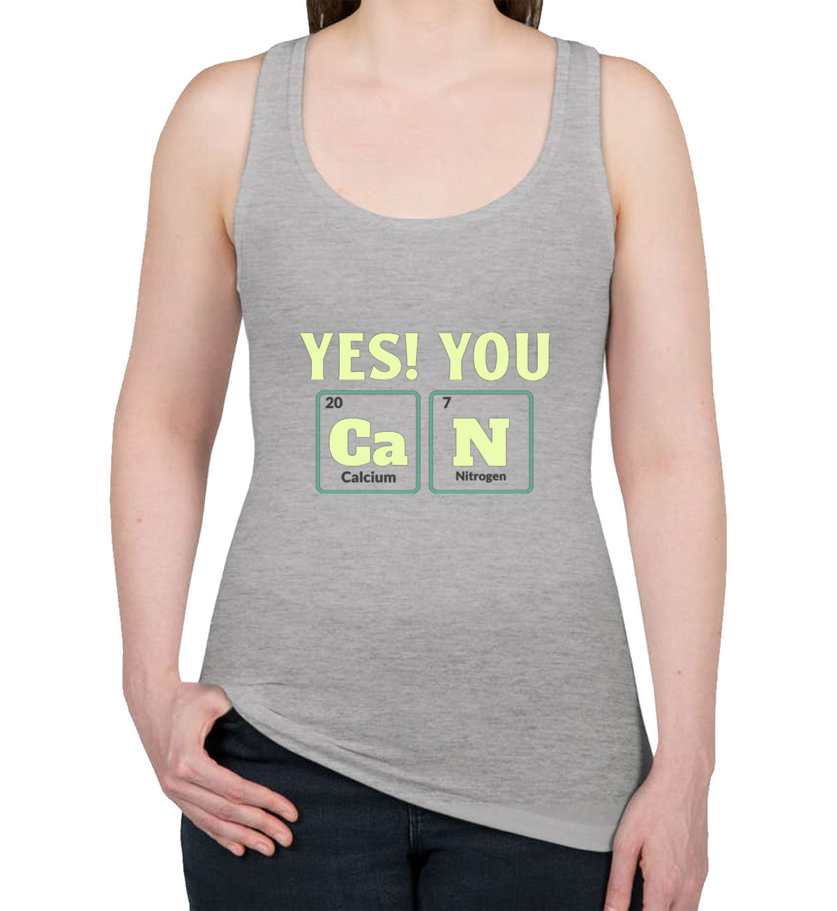 Yes You Can Funny Periodic Table Women's Racerback Tank Top