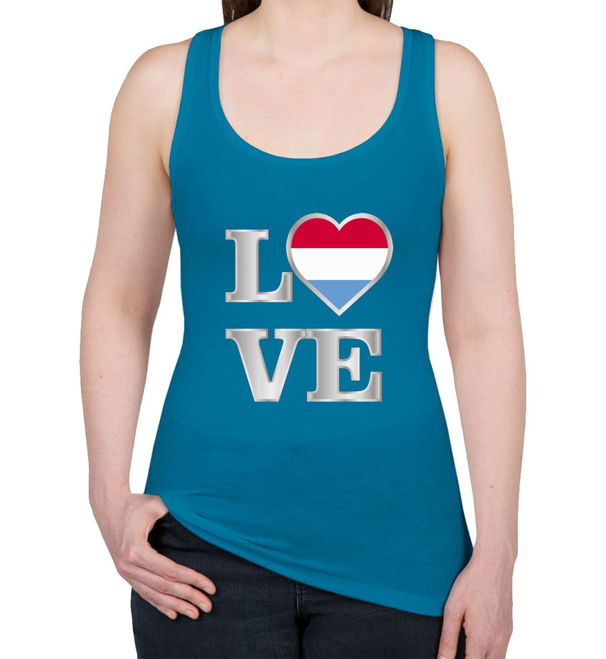 Luxembourg Love Women's Racerback Tank Top