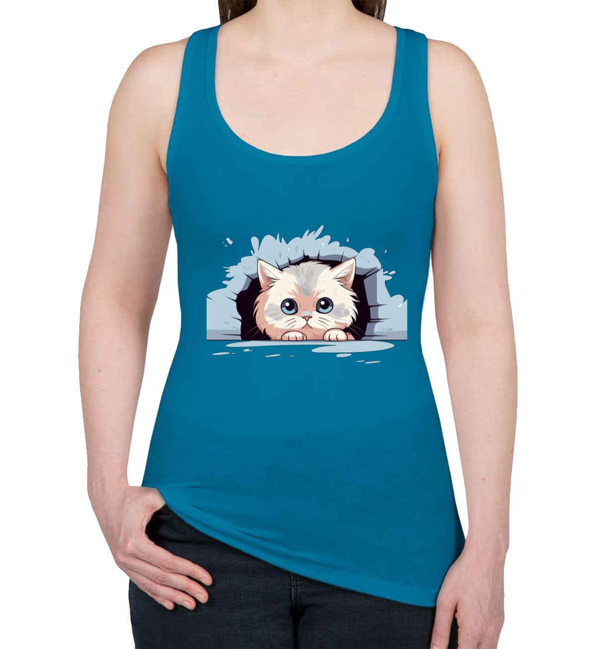 Cute Persian Cat Women's Racerback Tank Top