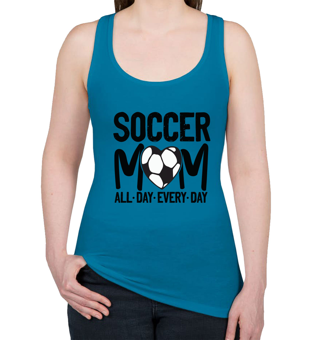 Soccer Mom All Day Every Day Women's Racerback Tank Top