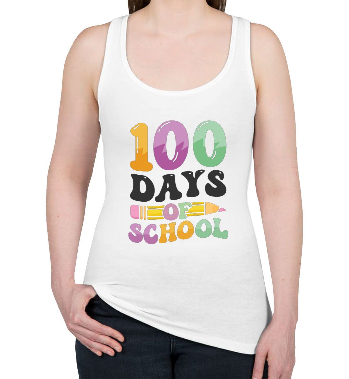 100 Days Of School Women's Racerback Tank Top