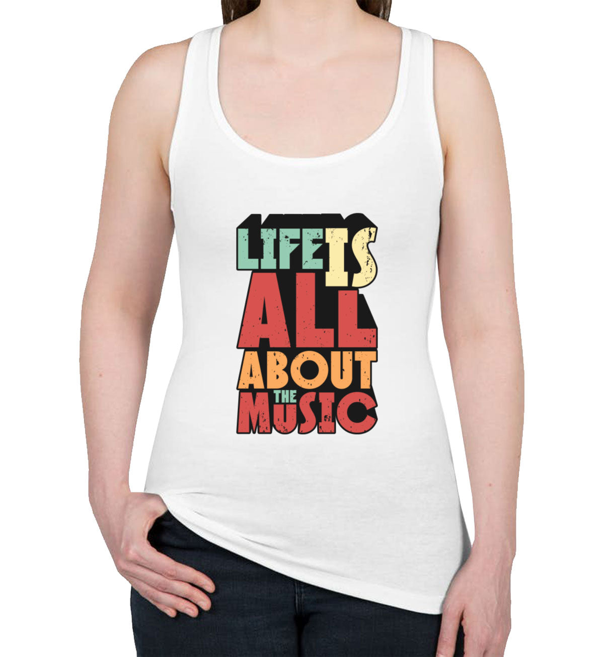 Life Is All About The Music Women's Racerback Tank Top