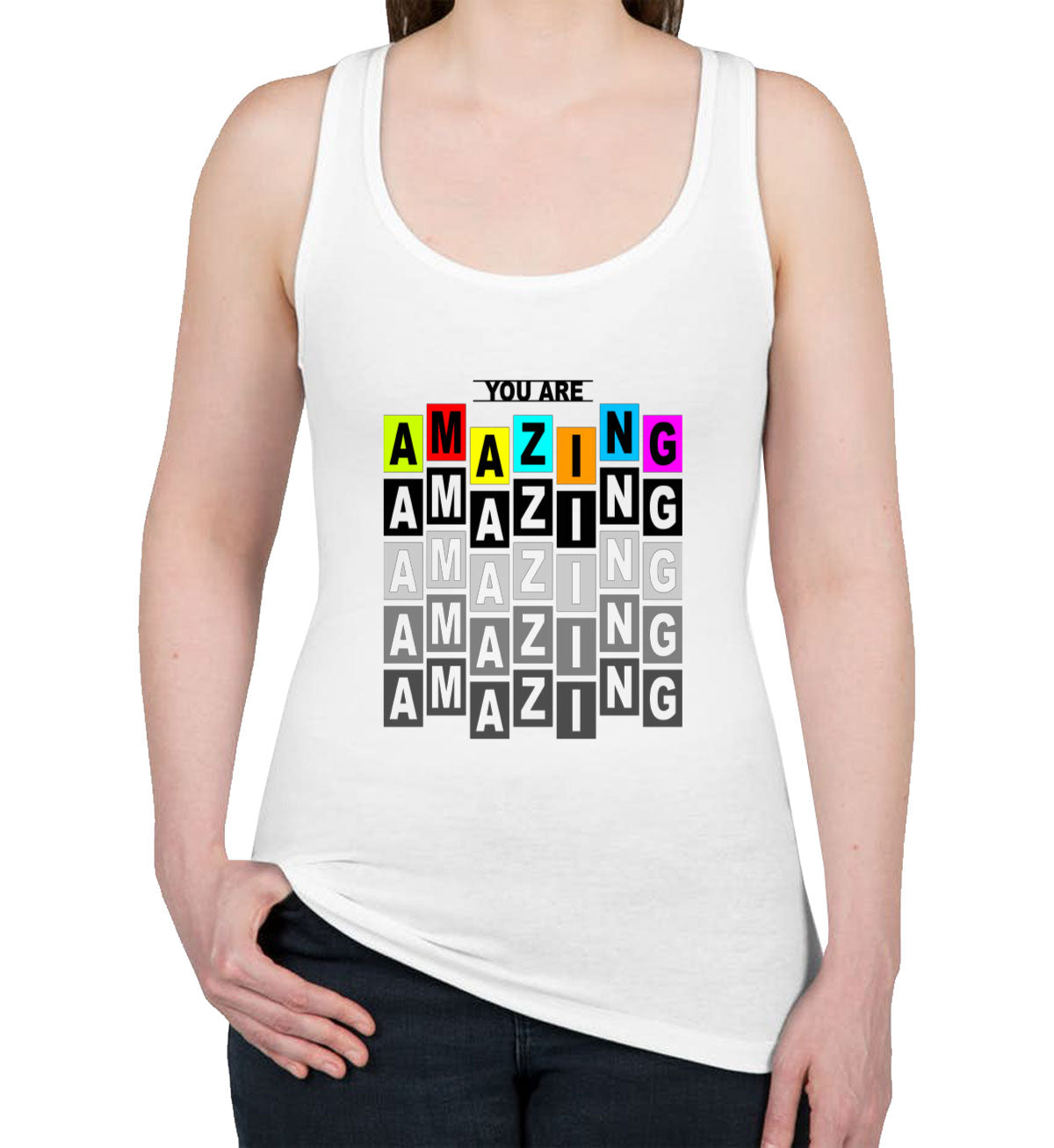 Amazing Typography Women's Racerback Tank Top