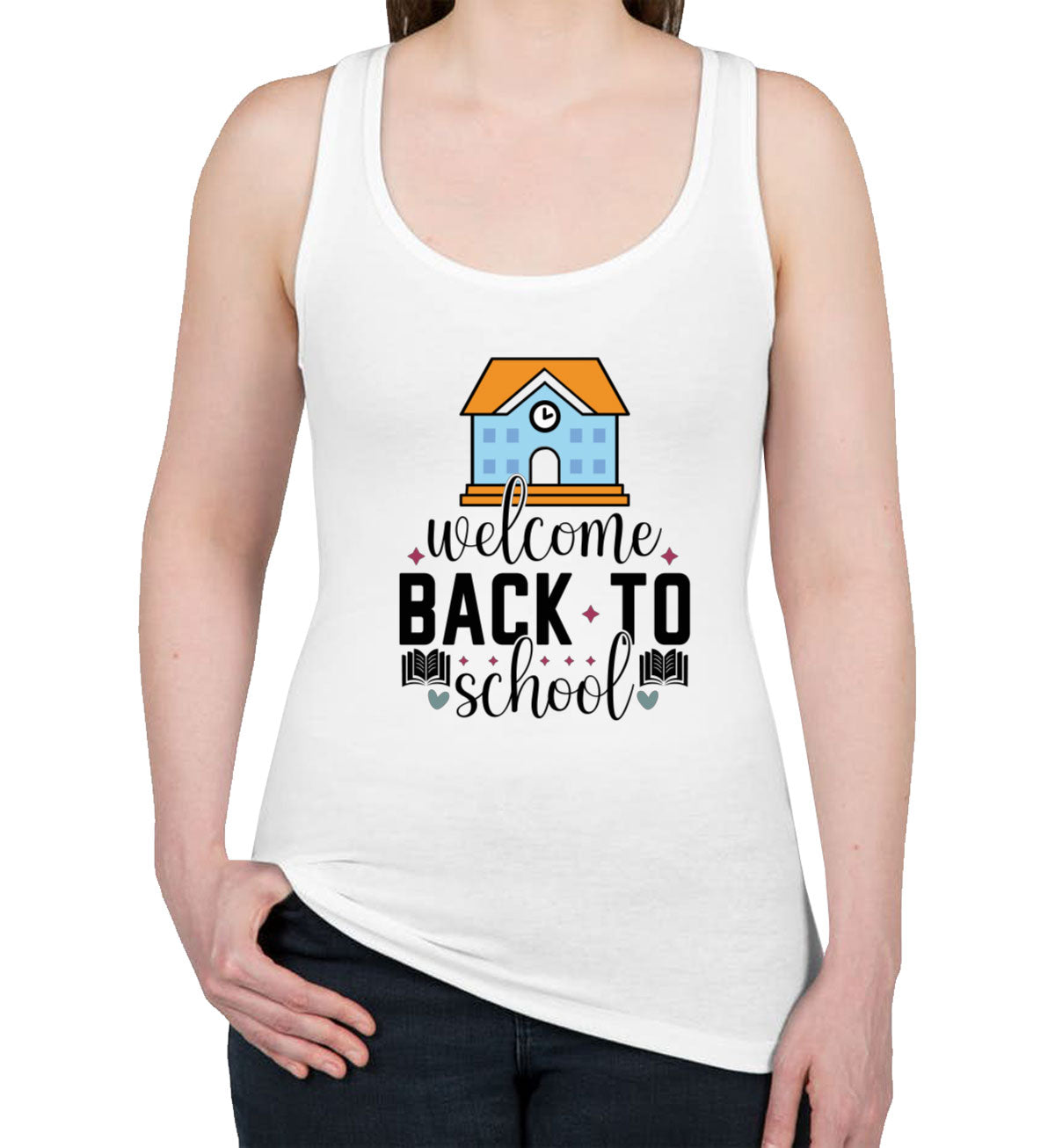 Welcome Back To School Women's Racerback Tank Top