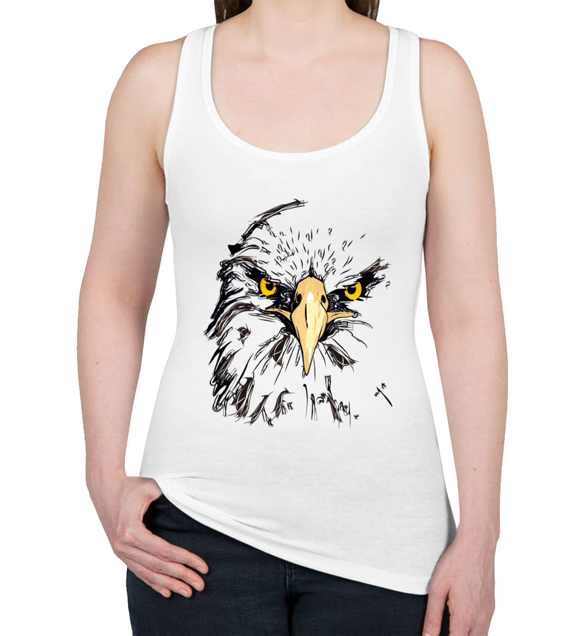 American Bald Eagle Patriotic Women's Racerback Tank Top