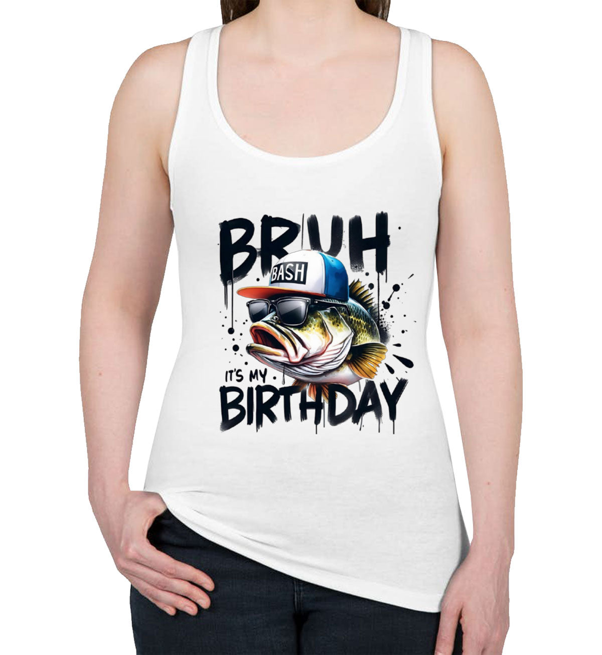 Birthday Bass It's My Birthday Women's Racerback Tank Top