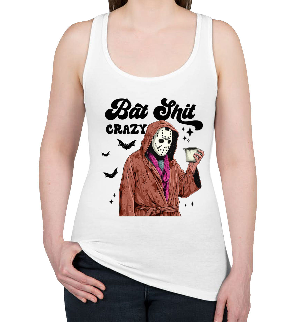 Bat Shit Crazy Jason Halloween Women's Racerback Tank Top