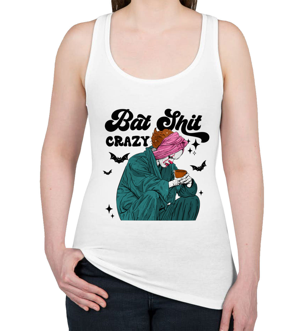 Bat Shit Crazy Pennywise Halloween Women's Racerback Tank Top