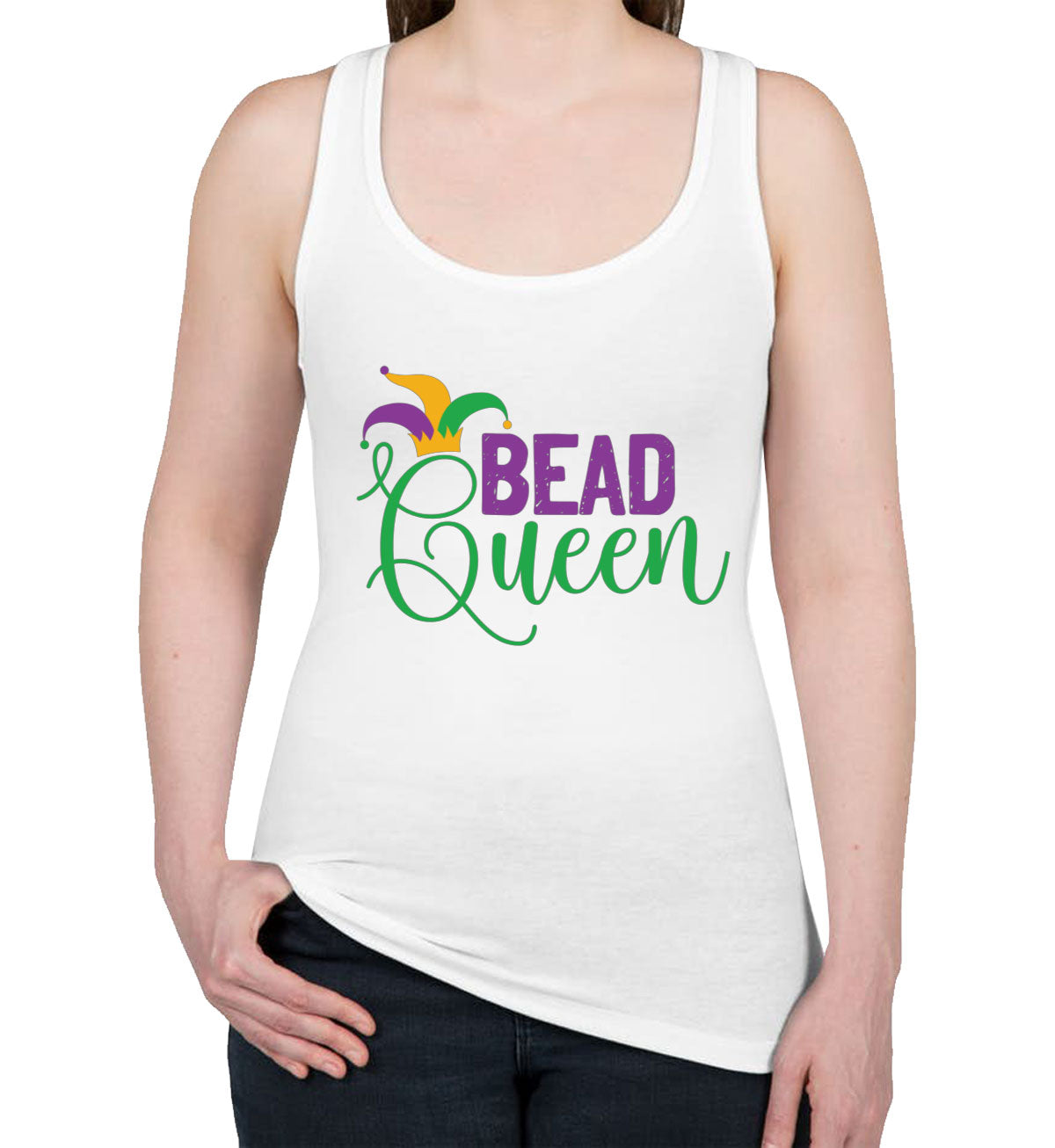 Bead Queen Mardi Gras Women's Racerback Tank Top