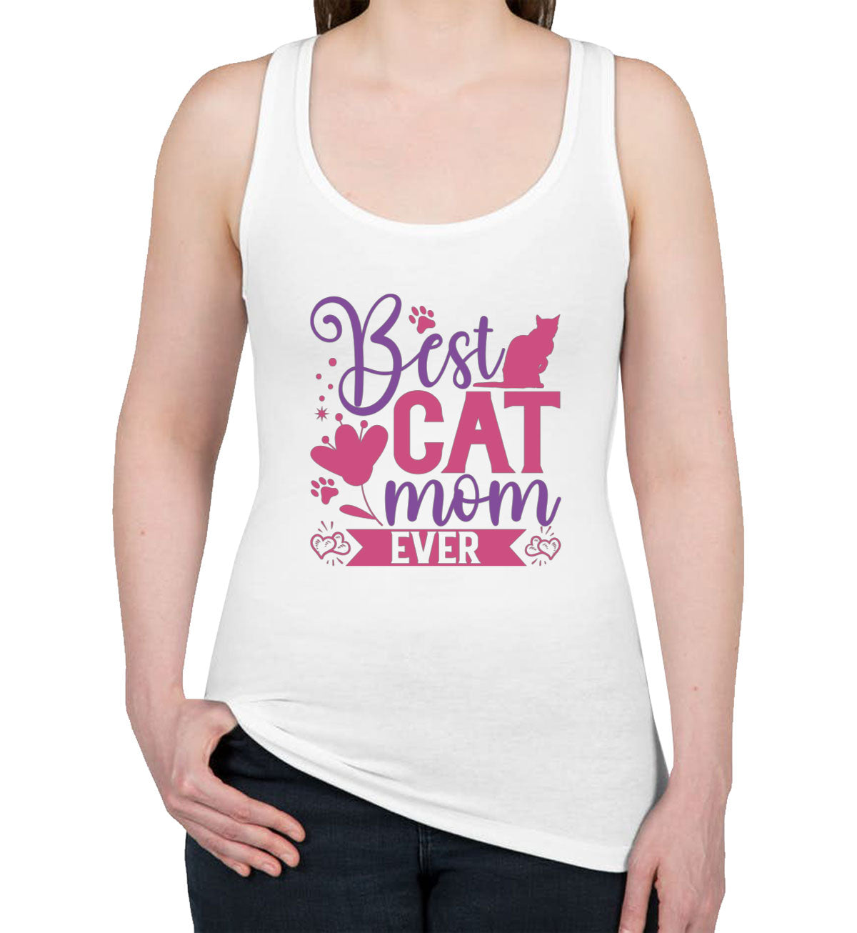 Best Cat Mom Ever Women's Racerback Tank Top