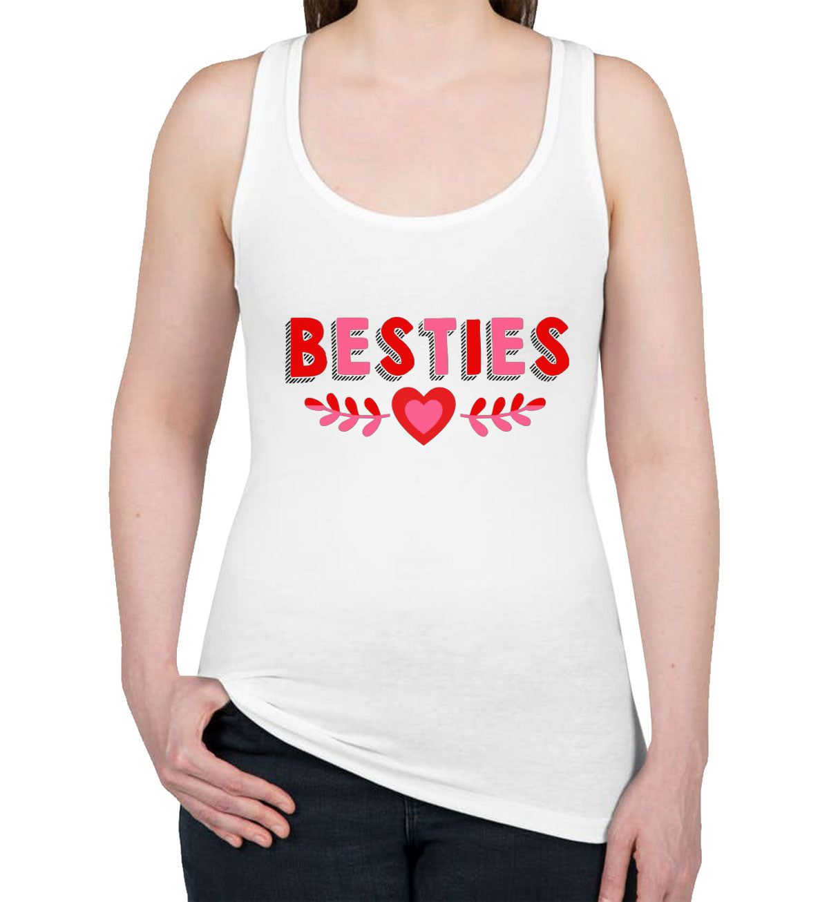 Besties Valentine's Day Women's Racerback Tank Top