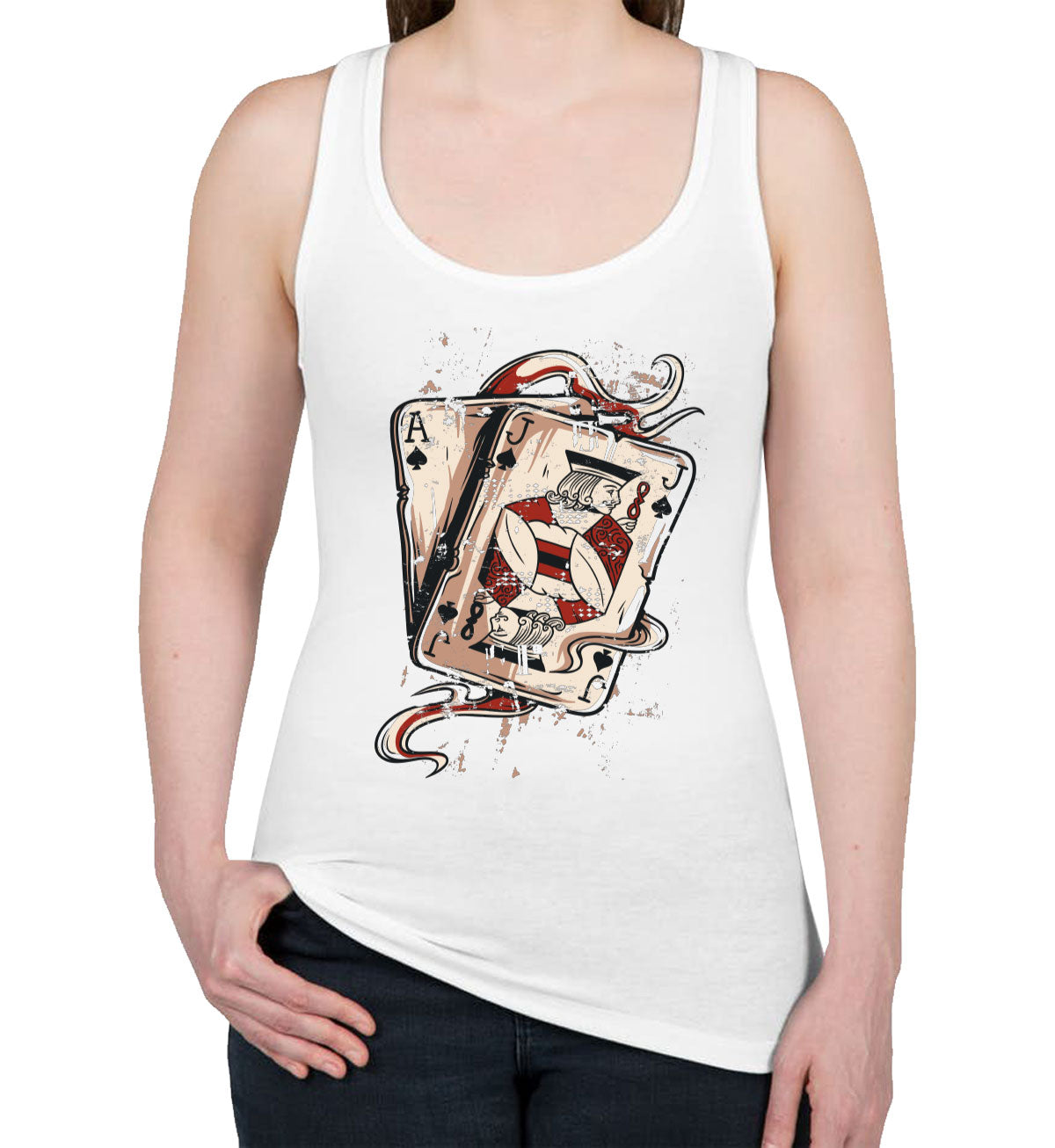 Blackjack Playing Cards Women's Racerback Tank Top