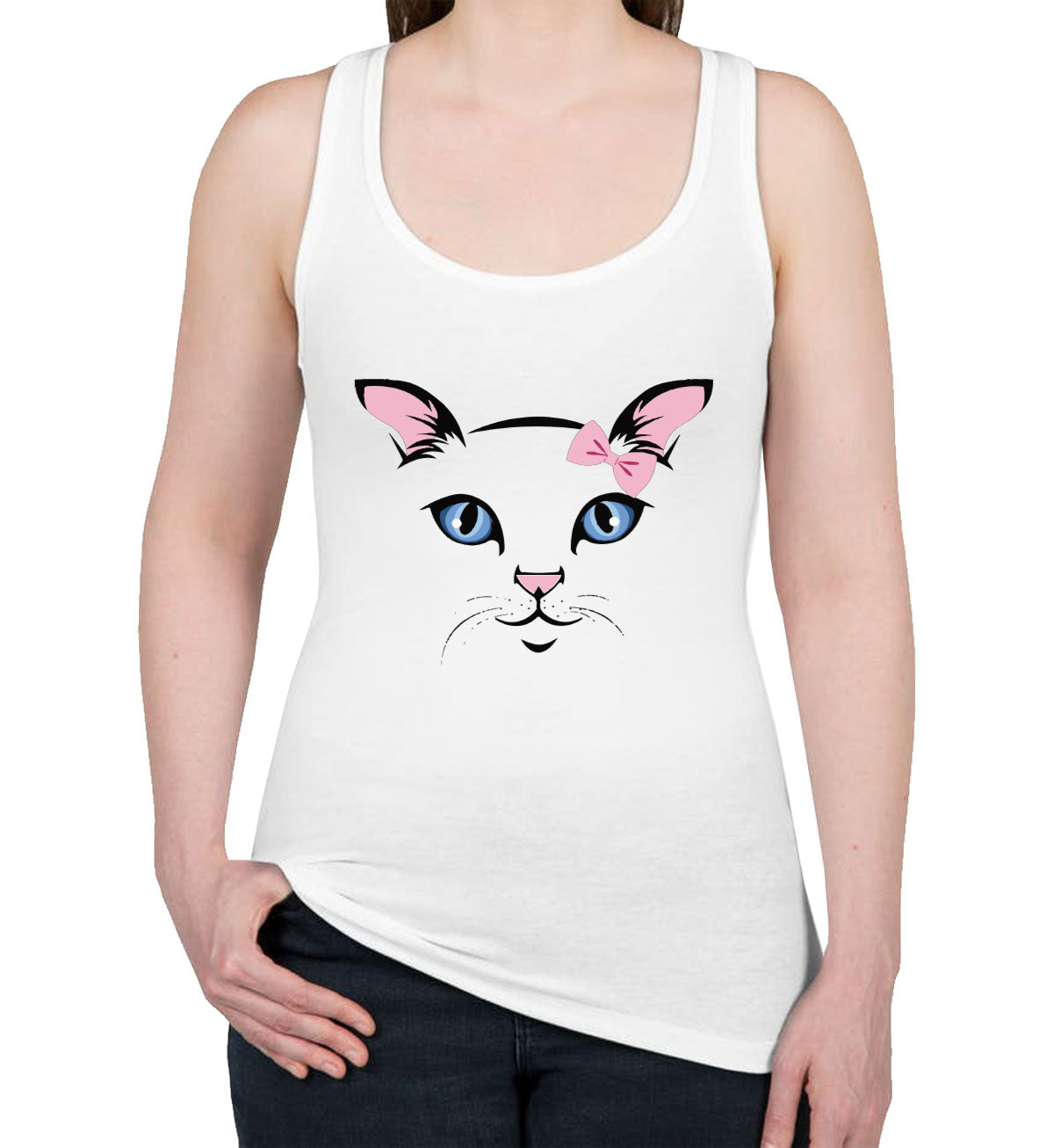 Blue Eyes Cat Women's Racerback Tank Top