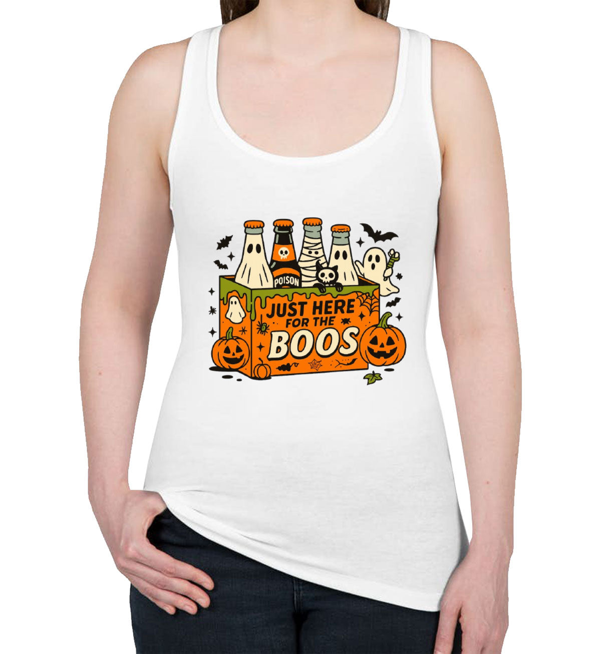 Just Here For The Boos Halloween Women's Racerback Tank Top
