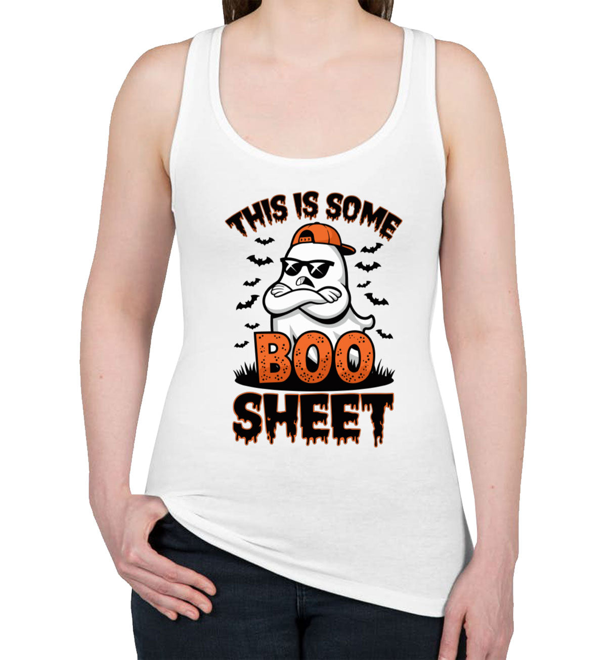 This Is Some Boo Sheet Halloween Women's Racerback Tank Top