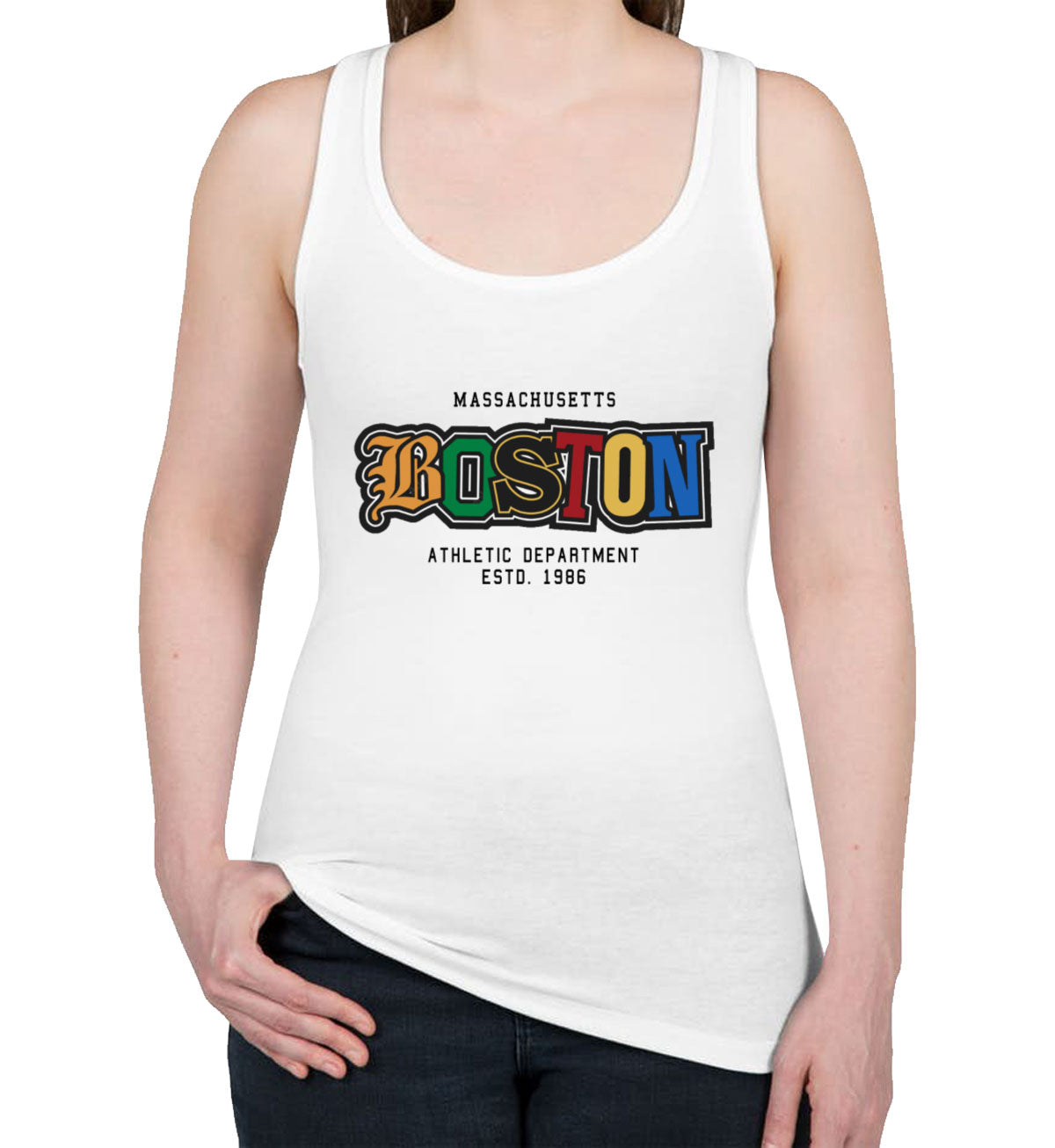 Boston Massachusetts Women's Racerback Tank Top