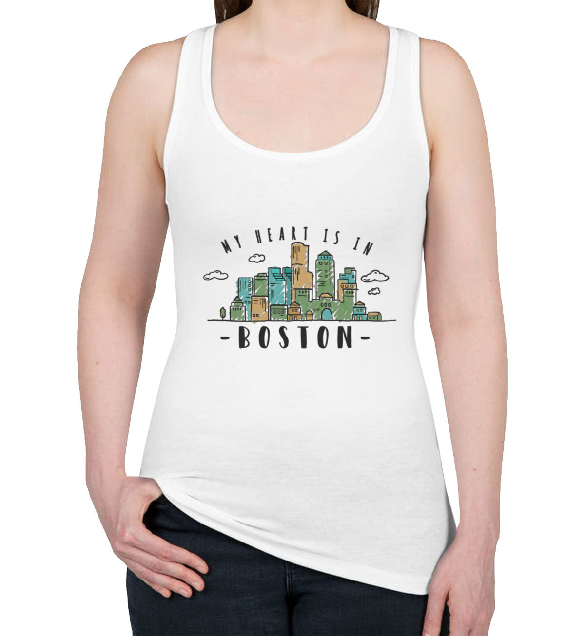 Boston Skyline Women's Racerback Tank Top