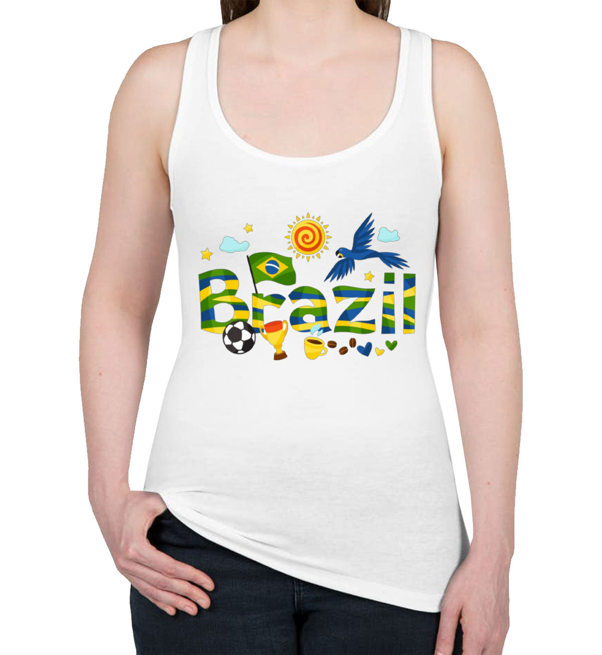 Brazil Objects Women's Racerback Tank Top