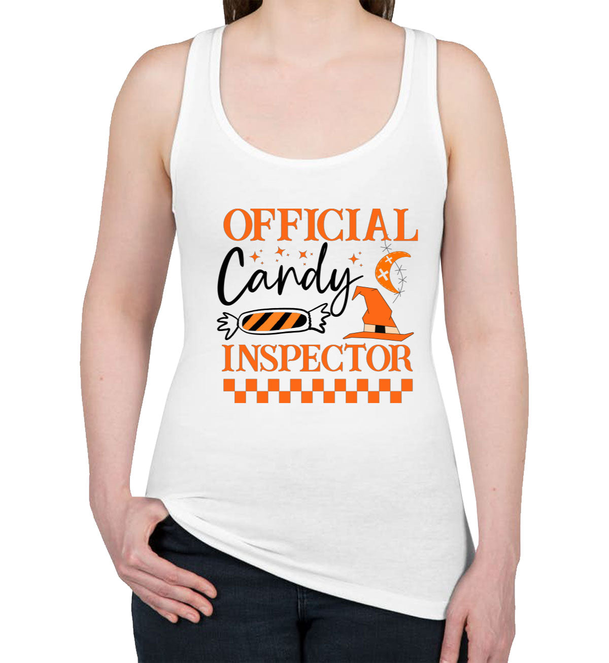 Official Candy Inspector Halloween Women's Racerback Tank Top