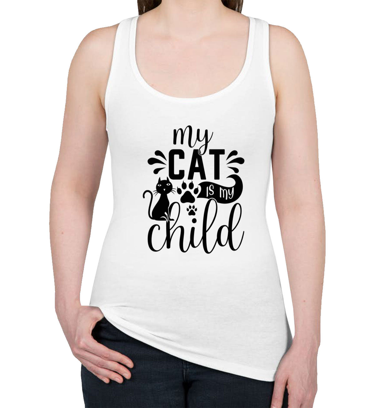 My Cat Is My Child Women's Racerback Tank Top