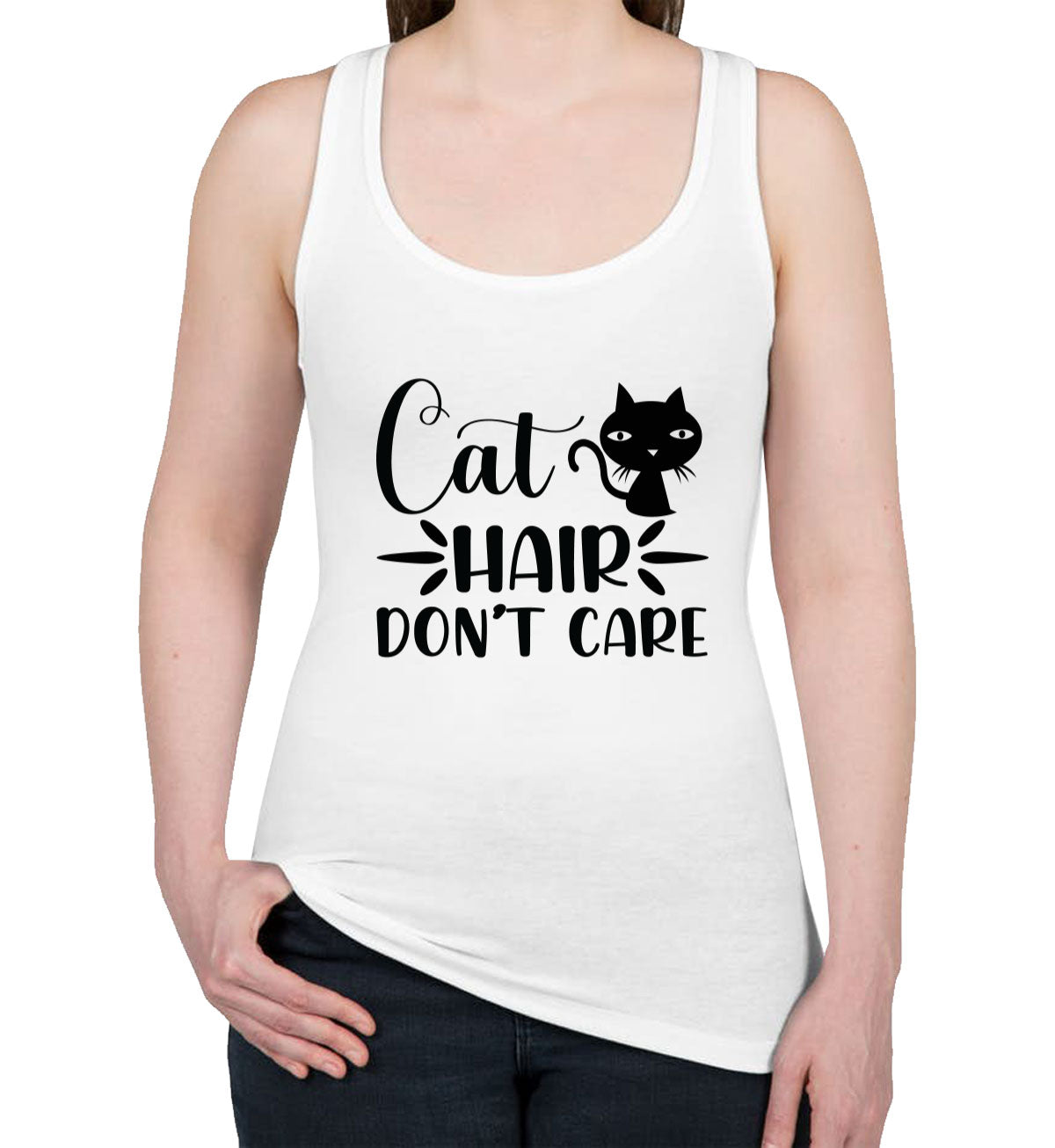 Cat Hair Don't Care Women's Racerback Tank Top