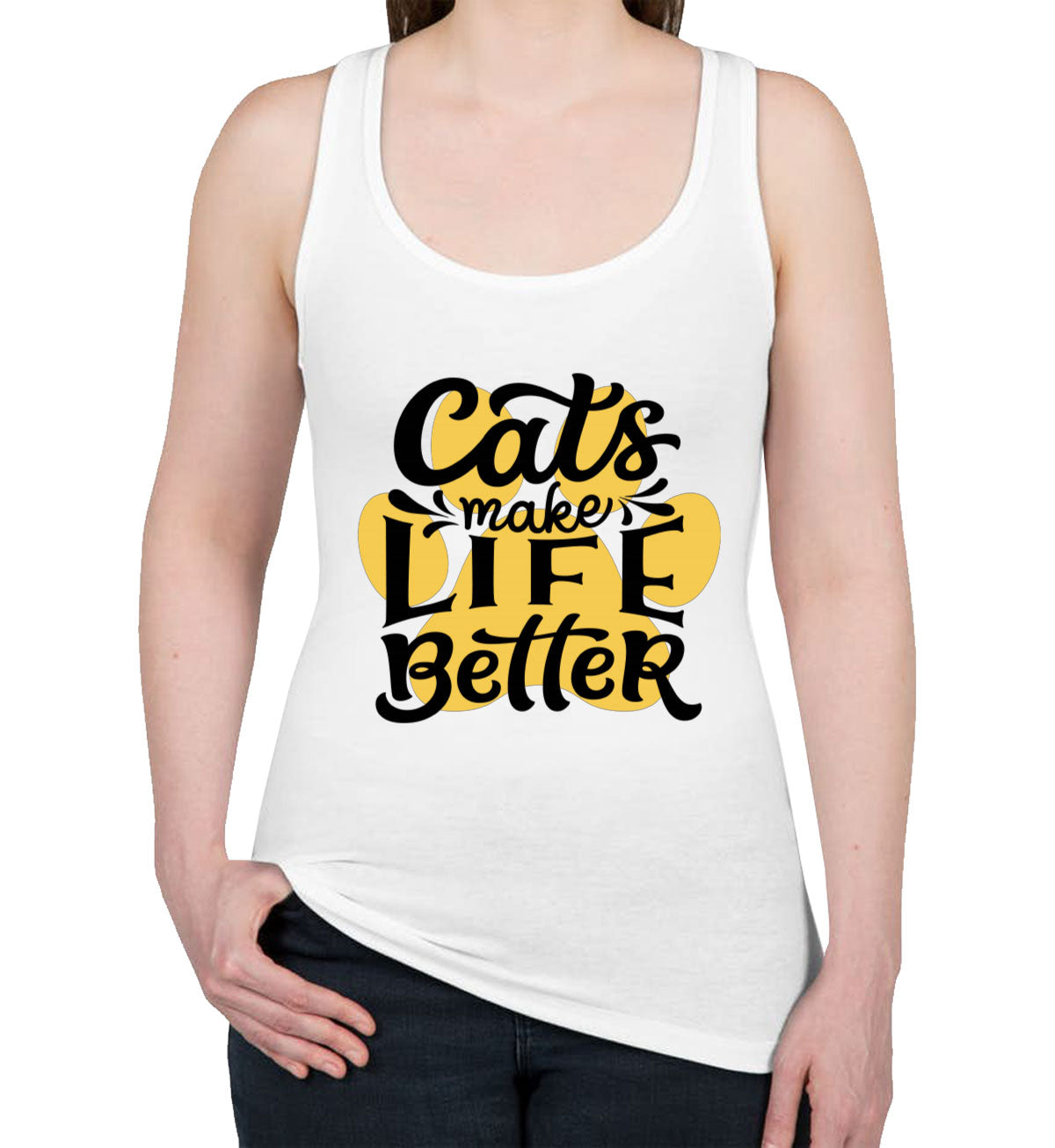 Cats Make Life Is Better Women's Racerback Tank Top