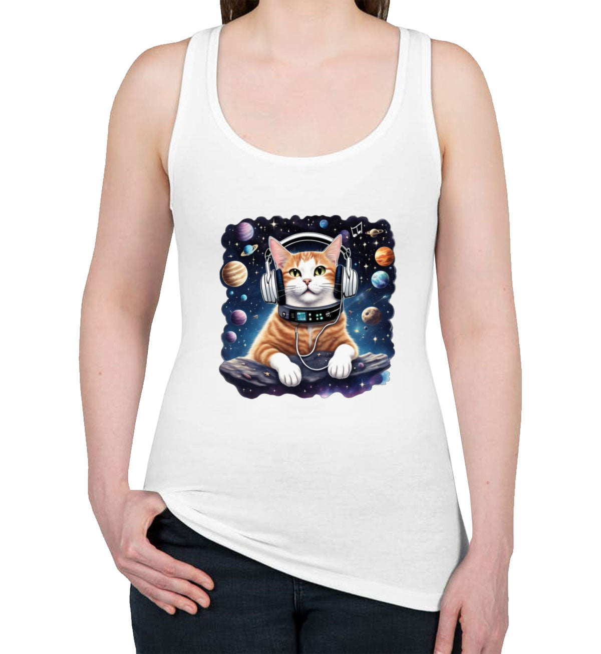 Cat In Space Women's Racerback Tank Top