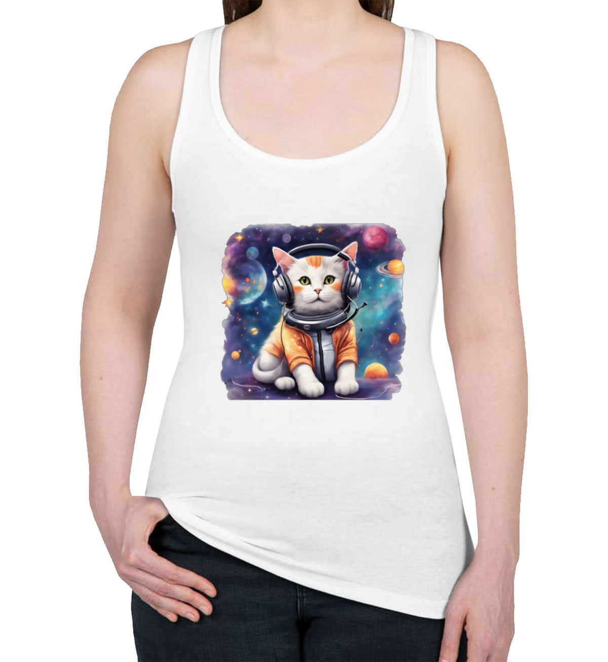 Cat In Space Women's Racerback Tank Top