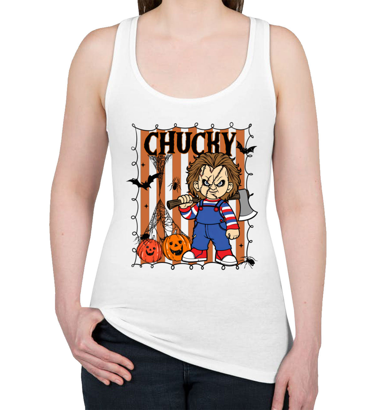 Chucky Horror Movie Character Halloween Women's Racerback Tank Top
