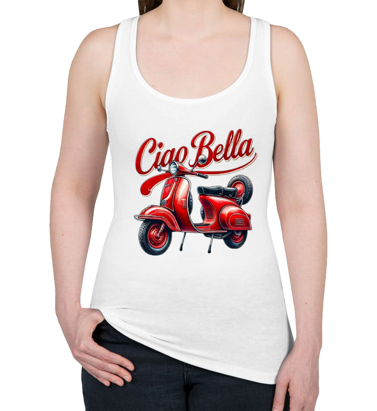 Ciao Bella Red Bike Women's Racerback Tank Top