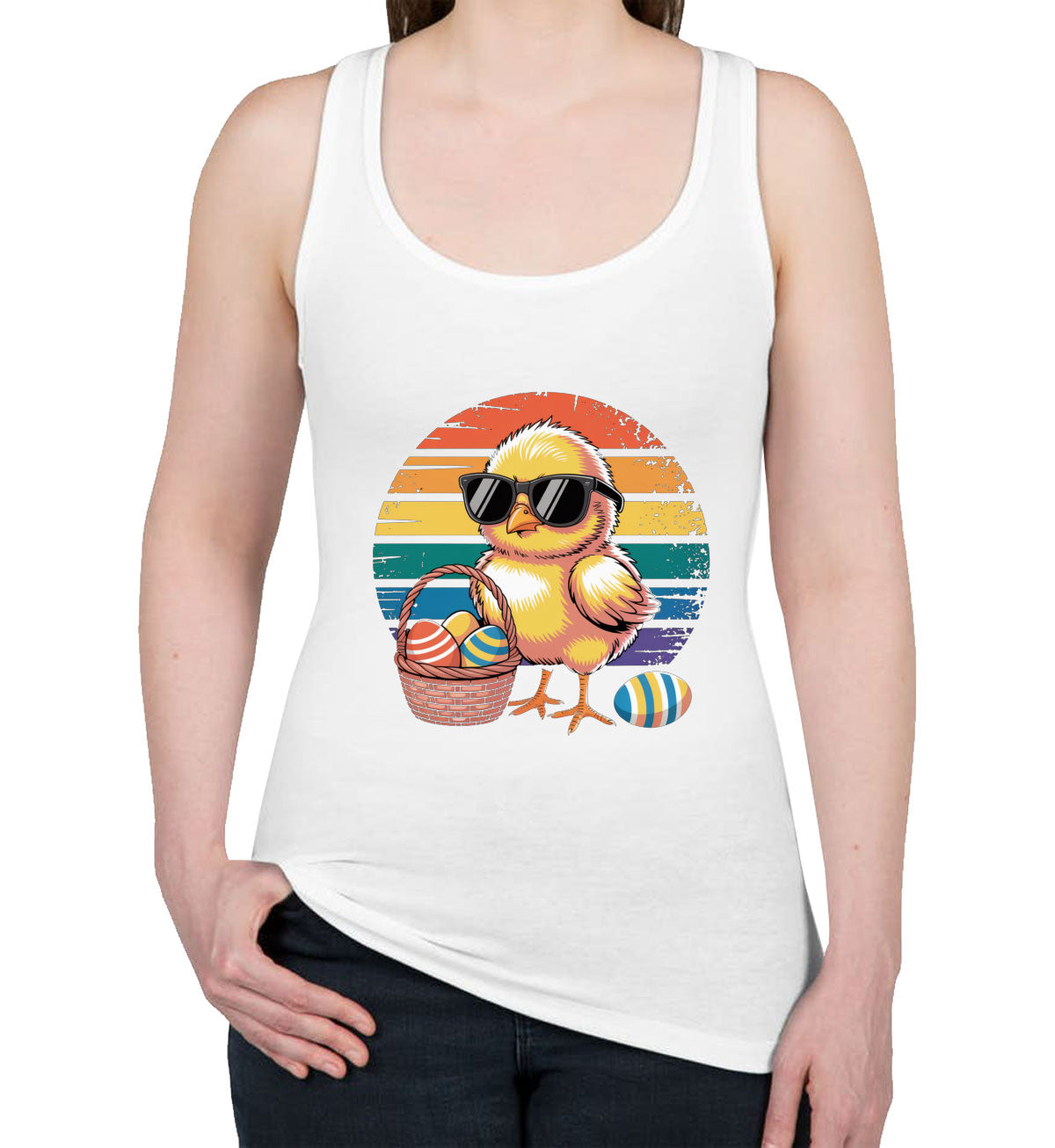Cool Easter Chick Women's Racerback Tank Top