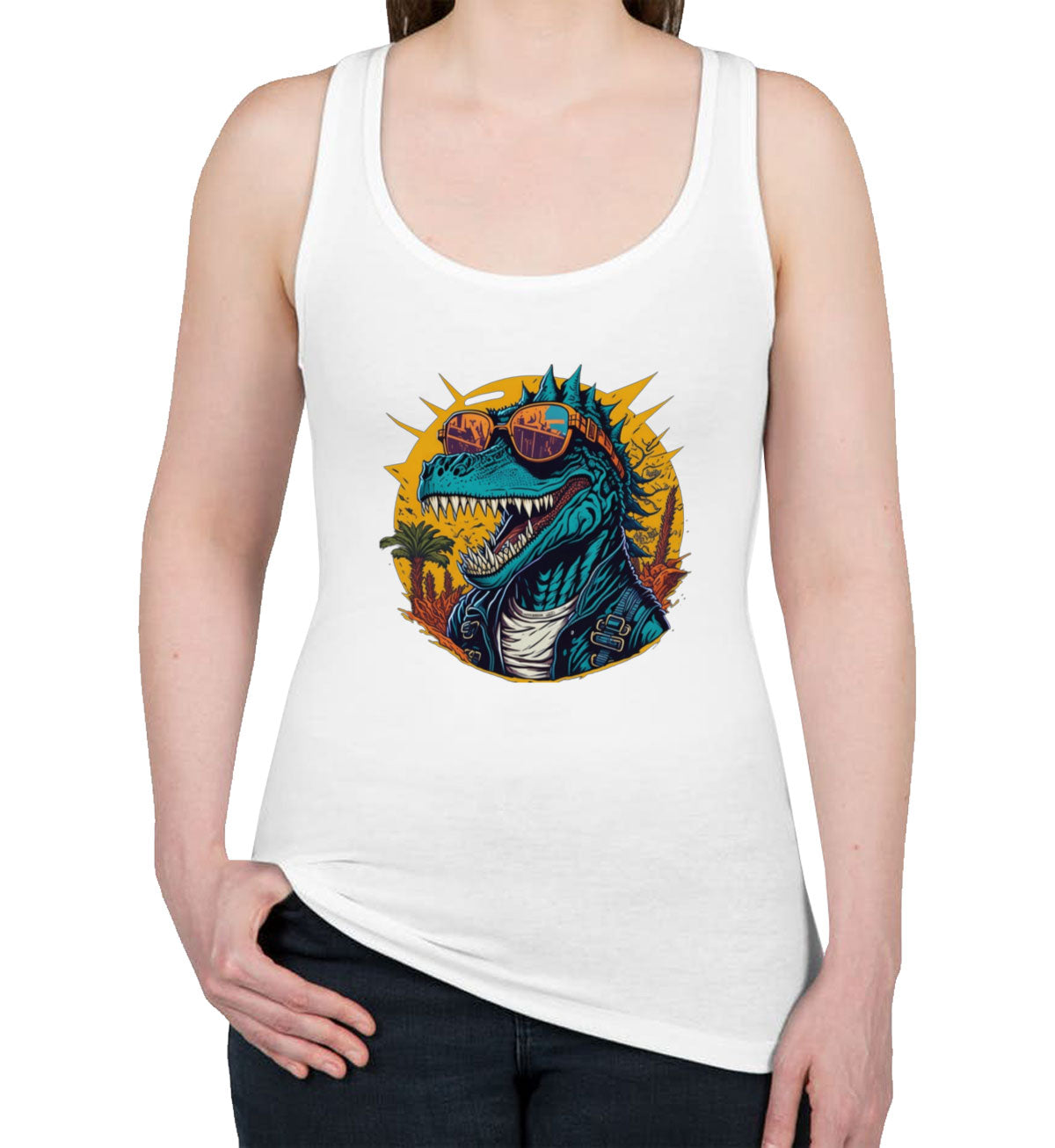 Cool Dinosaur Women's Racerback Tank Top