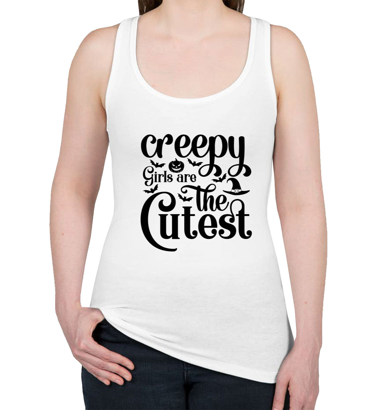 Creepy Girls Are The Cutest Halloween Women's Racerback Tank Top