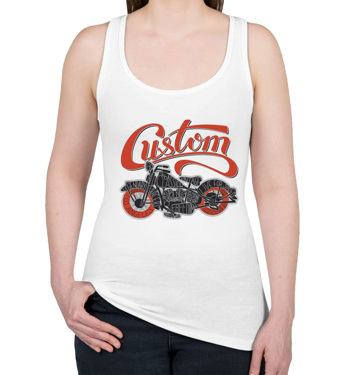 Custom Motorcycle Women's Racerback Tank Top