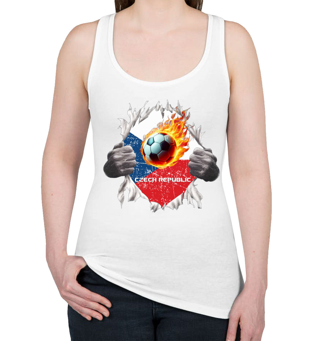 Czech Republic Euro Cup Soccer Football Women's Racerback Tank Top